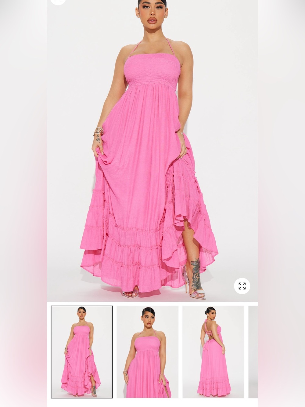 Fashion Nova Haly Pink Strapless Maxi Dress - Women's Summer Sundress